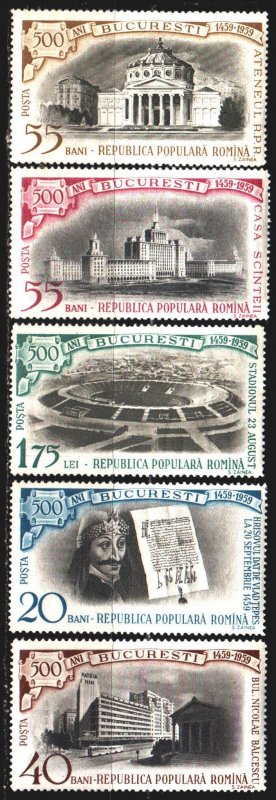 Romania. 1959. 1795-1800 from the series. 500 years of Bucharest, buildings, ...