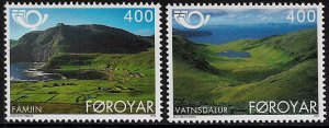 Faroe Is #280-1 MNH Set - Tourism - Scenery