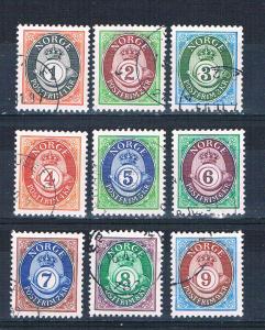 Norway 960-68 Used set Posthorns 1991 (N0698)