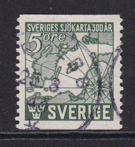 Sweden #349  used 1944 Baltic chart  perf. 12 1/2  Vert. 5o