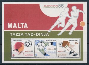 [112165] Malta 1986 World Cup football soccer Mexico Souvenir Sheet MNH