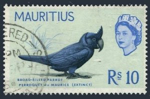 Mauritius 290,used.Michel 282. Birds 1965.Broad-billed Mauritian parrot.