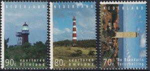 Sc# 868 / 870 Netherlands 1994 Lighthouses complete MNH set CV $3.00