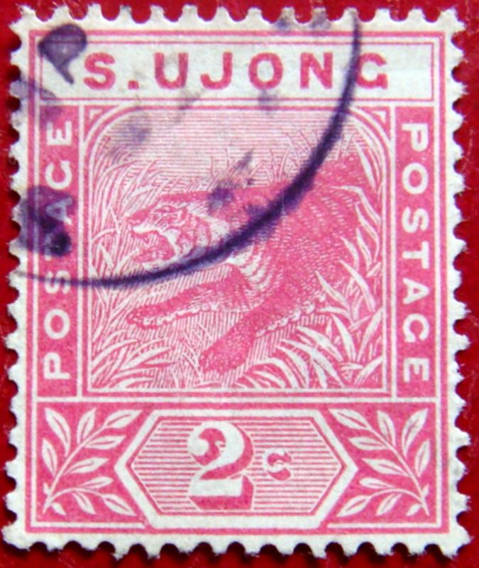 SUNGEI UJONG 1891 2c Tiger Used Scott 31 CV$40