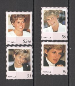 B0320 1998 Tonga Diana Princess Of Wales #1512-15 Michel 10 Euro Set Mnh