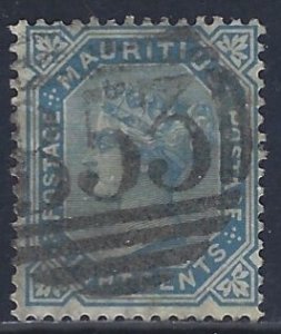 Mauritius, Scott #61; 8c Queen Victoria, Wmk 1, Used