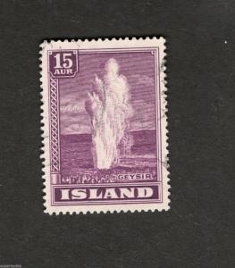 Geysir Island SCOTT #203 Θ used 15 AUR stamp