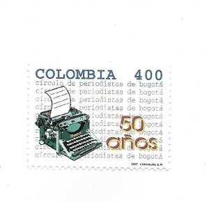 COLOMBIA 1997 PRESS CIRCLE OF JOURNALISTS WRITTING MACHINE SC 1133 MI 2051 MINT