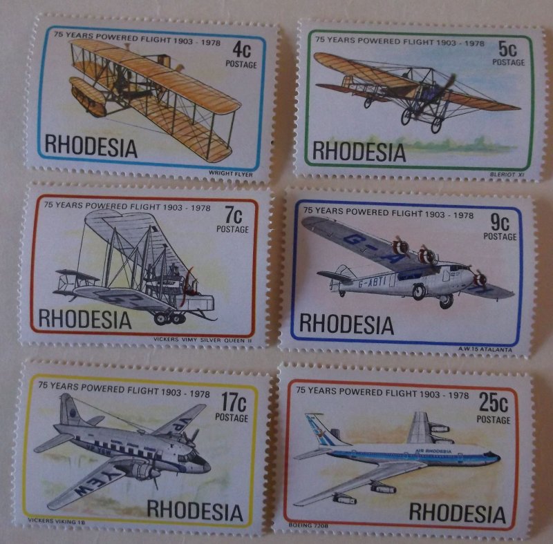 Rhodesia 408-13 MNH Airplane Topical Cat1.80