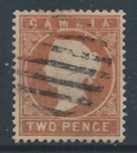 Gambia #14 Used 2p Queen Victoria - Wmk. 2 Sdwys.