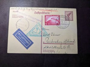 1931 Germany LZ 127 Graf Zeppelin Airmail Postcard Cover Friedrichshafen