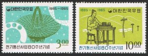 Korea South 481-482, MNH. Mi 503-504. Telegraph service Seoul-Inchon, 80, 1965.