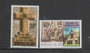 NORFOLK ISLAND #190-191 1975 ST. BARNABAS CHAPEL CENTENARY MINT VF NH O.G
