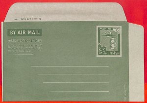 aa5159 - PAKISTAN - Postal History - STATIONERY Aerogramme KESSLER #12  1952