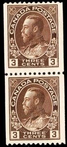 Canada Scott 134 Unused hinged with one never hinged.