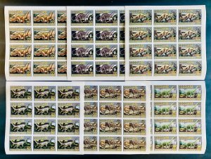 1994 Stamps Full Set in Sheets Dinosaurs Togo Imperfect-