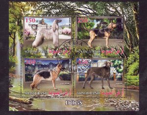 Somaliland-used sheet-Animals-Dogs-Afghan Hound-2017-