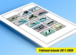 COLOR PRINTED FALKLAND ISLANDS 2011-2020 STAMP ALBUM PAGES (36 illustr. pages)