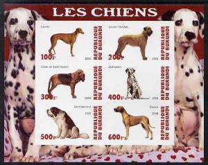 Burundi 2009 Dogs #4 imperf sheetlet containing 6 values ...