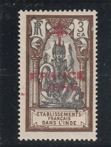 French India  Scott#  158  MH  (1942 Surcharged)