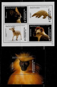 ST, VINCENT Sc 4099-4100 NH MINISHEET+S/S of 2017 - WILD ANIMALS