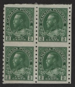 Canada Sc#128a M/H/VF vert. coil block of 4