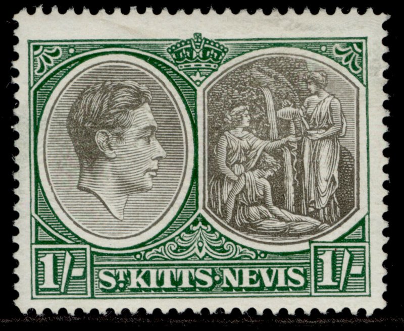 ST KITTS-NEVIS GVI SG75b, 1s black & green, LH MINT.