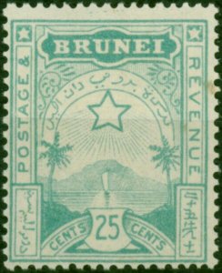 Brunei 1895 25c Turquoise-Green SG8 Fine MNH