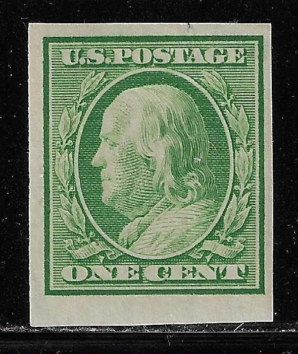 Scott # 383  Lot E415  1c Franklin  Imperf  MNH OG