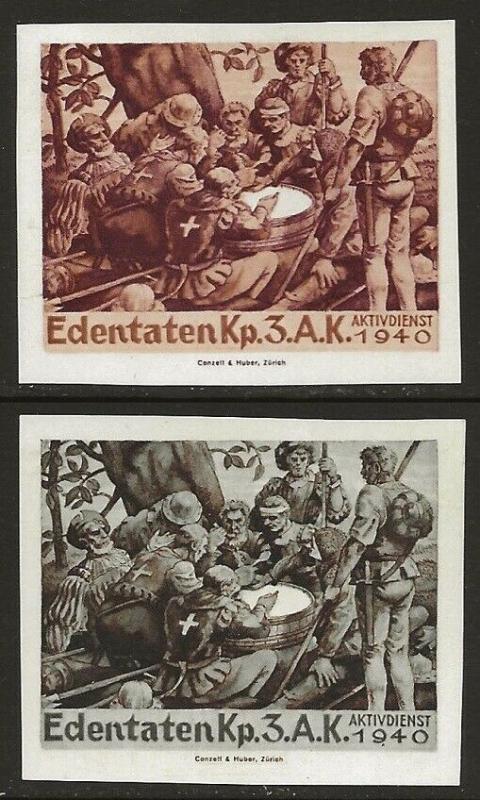 Switzerland 1939-45 WWII Feldpost Soldier PARAMEDIC Local Vignettes F-NH