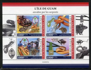 CENTRAL AFRICA  2022 GUAM ISLAND OF SNAKES SHEET MINT NH