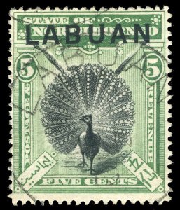 Labuan 1897 QV 5c green (p14½-15) very fine used. SG 92a.
