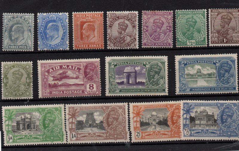 India KEVII-KGV fine mint MH collection WS36700