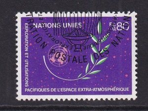 United Nations Geneva  #109 cancelled  1982  peaceful uses of outer space 80c