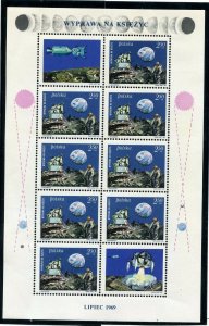  POLAND APOLLO 11 SOUVENIR SHEET SCOTT#1674a MINT NEVER HINGED SCOTT VALUE