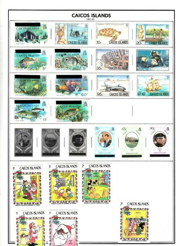 CAICOS ISLAND 1981-83  VALUES/SETS MINT 