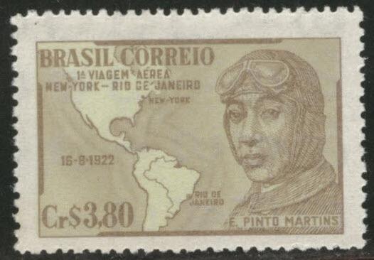 Brazil Scott 711 MH* 1951 Aviator Martins stamp CV$2.75