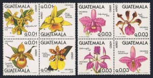 Guatemala C652-C659a two blocks,MNH.Michel 1101-1108 vb. Orchids 1978.