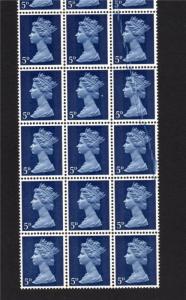 5d MACHIN UNMOUNTED MINT BLOCK OF 30 + PRINTING ERRORS