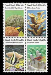 PCBstamps  US #1827/1830a Block 60c(4x15c)Coral Reefs, MNH, (13)