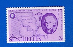 SEYCHELLES SCOTT#371 1976 2c LOUISIANA PURCHASE - MNH