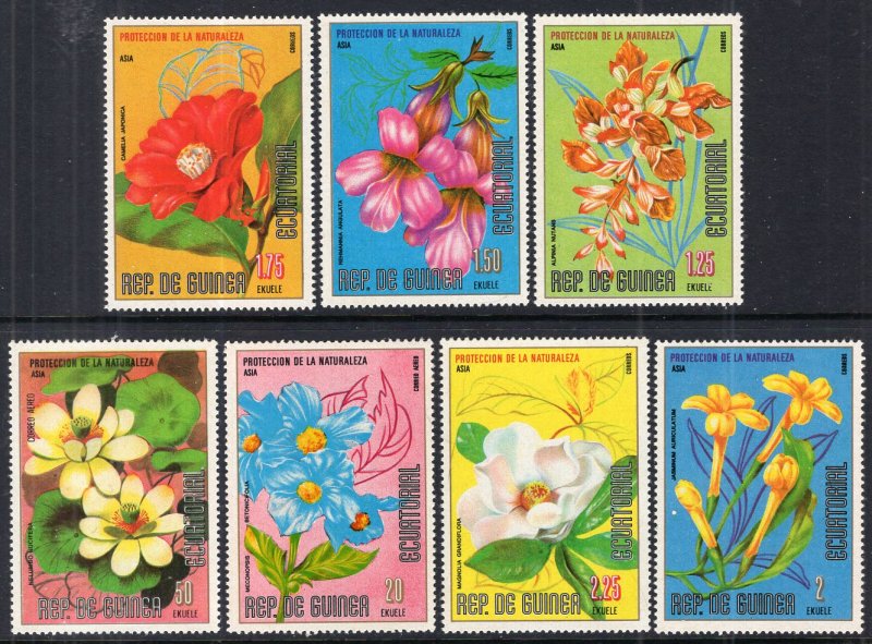 Equatorial Guinea Asian Flowers MNH VF