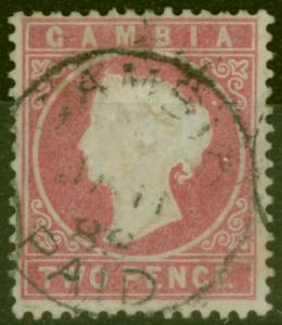 Gambia 1880 2d Rose SG13B Fine Used.