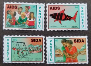 *FREE SHIP Vanuatu Against AIDS 1991 Shark Health Playground Family (stamp) MNH