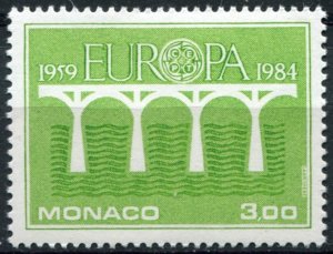 Monaco Sc#1425 MNH, 3f yel grn, Europa (C.E.P.T.) 1984 - Bridge, 25th Anniver...