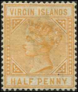 Virgin Islands SC# 12 SG# 26 Victoria 1-2d VF wmk 2 mint no gun