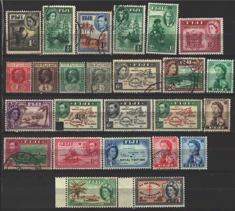 COLLECTION LOT # 5076 FIJI 25 STAMPS 1904+ CV+$21