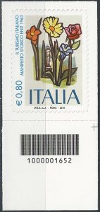 2015 Italia ENIT barcode right sheet corner Unificato 3621cb