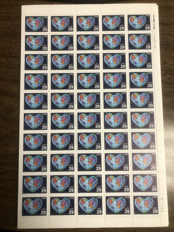 2535A .29 Love Earth. Large Holes perf 11. MNH Sheet Of 50. Very Tough To Find.