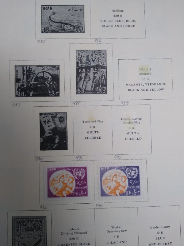 collection on pages Iran 1953-58 QJ: CV $190